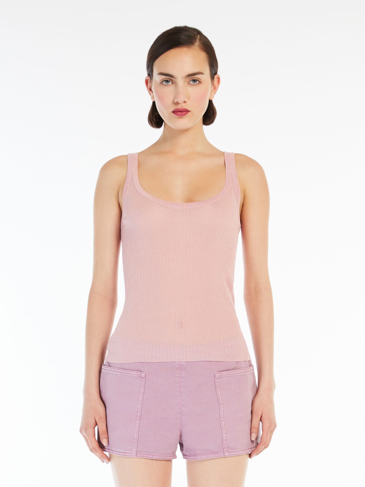 Ribbed silk top