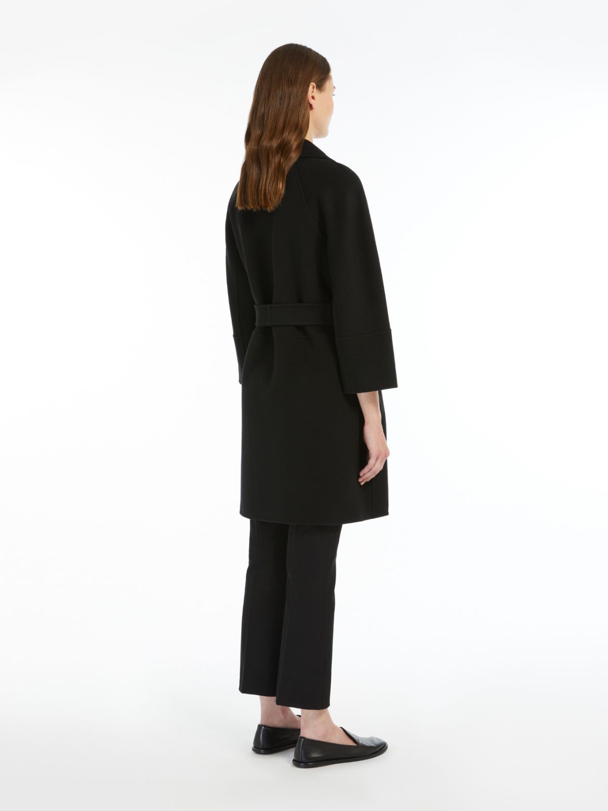 Double-faced short wool coat