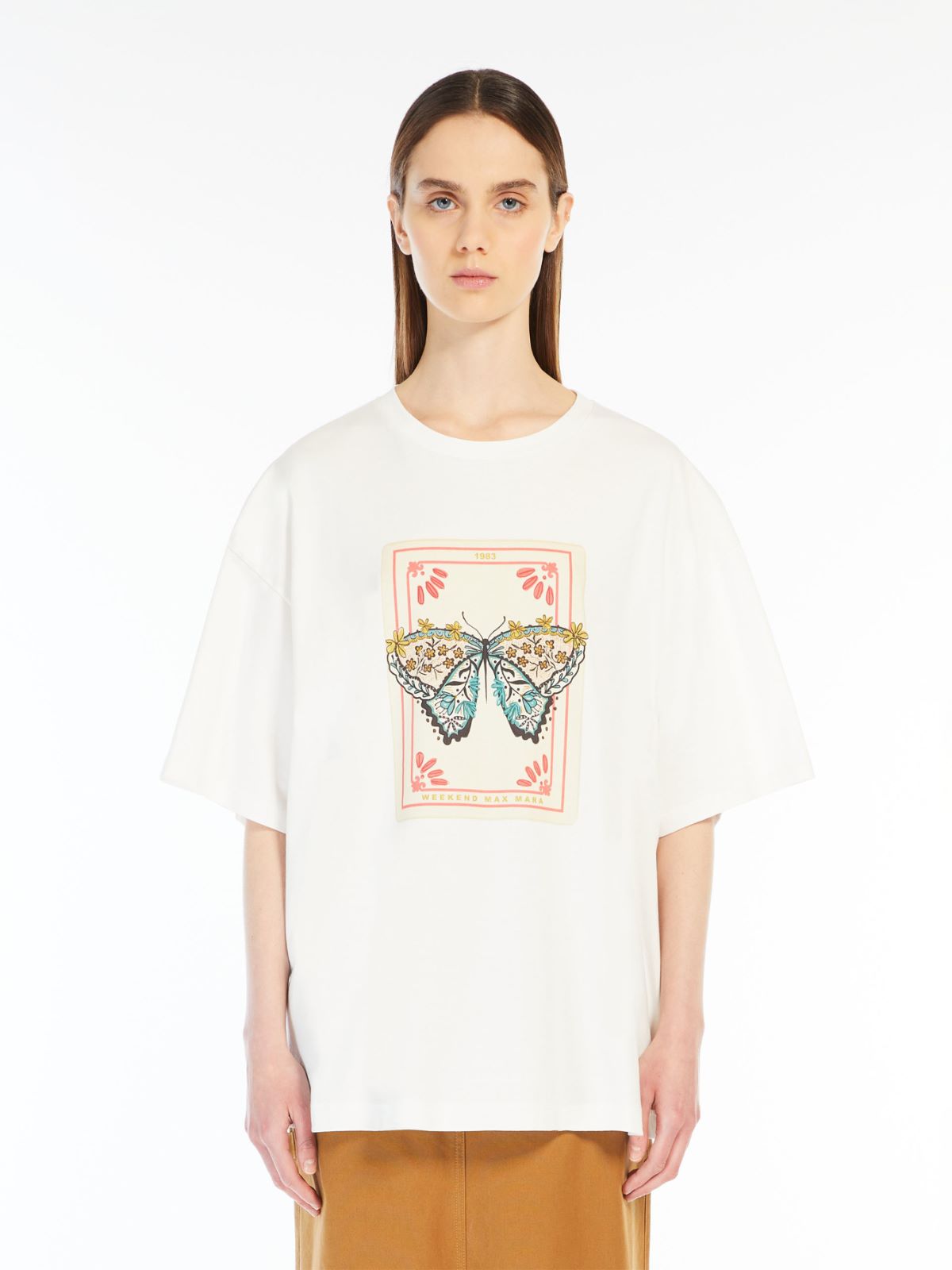 Oversized cotton print T-shirt