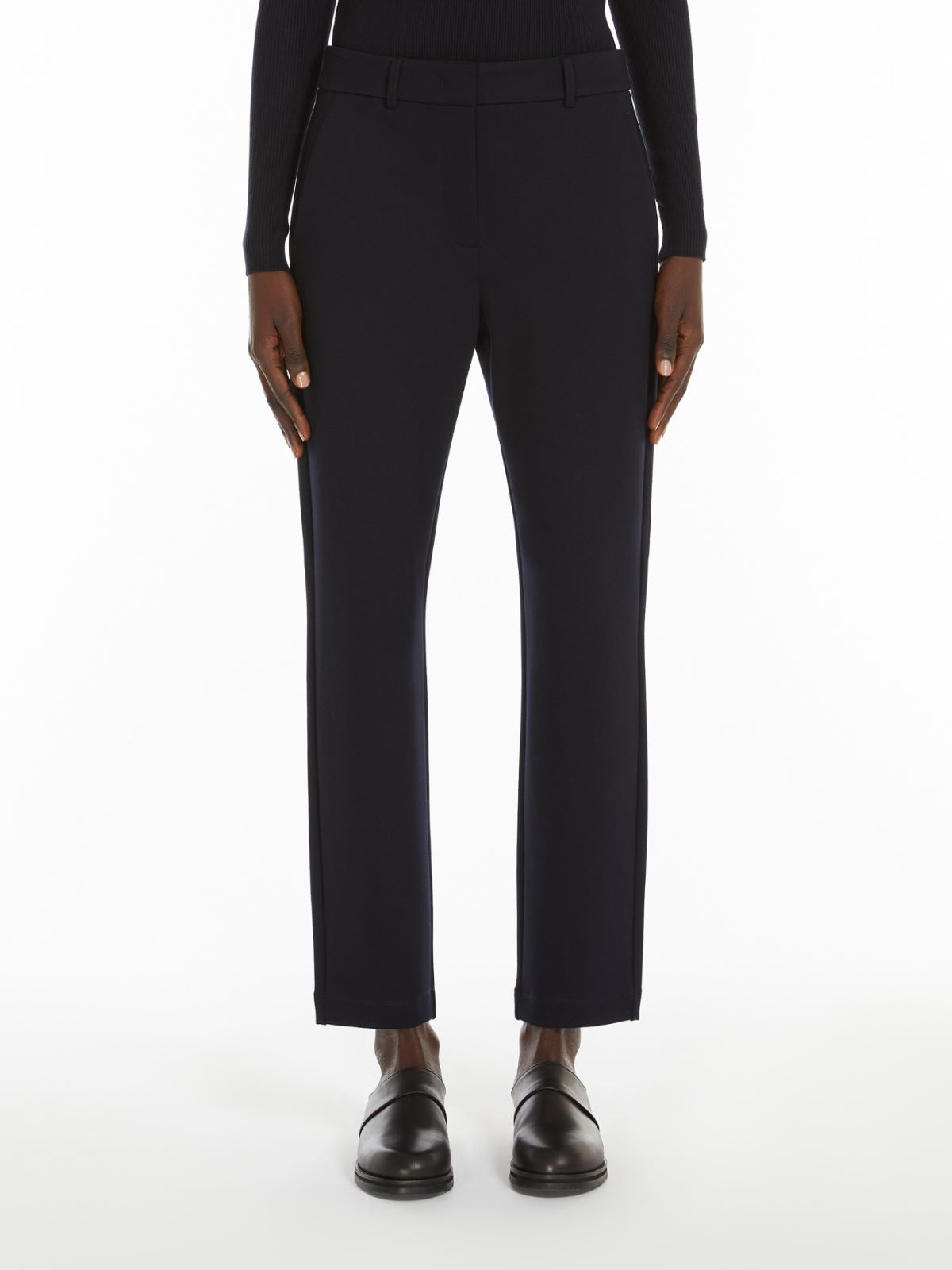 Straight viscose trousers