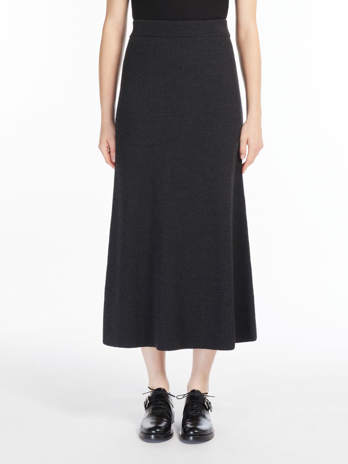 Wool flared skirt