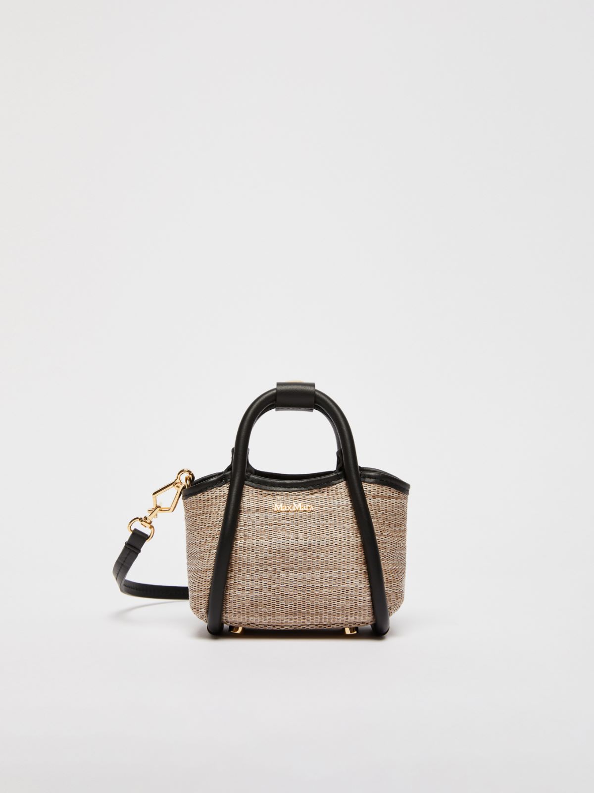 Jacquard raffia-effect fabric mini Marine bag