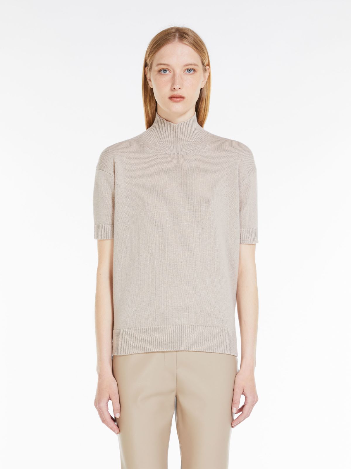 Wool and cashmere polo-neck sweater