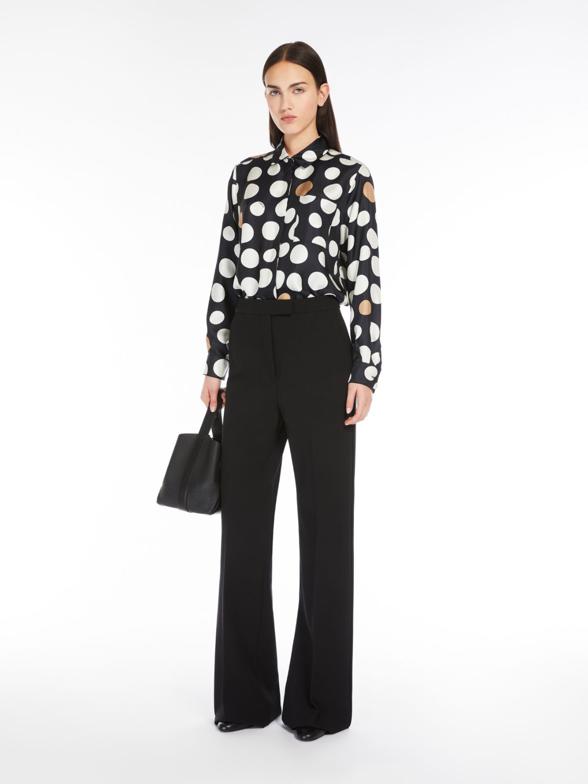 Printed silk twill shirt