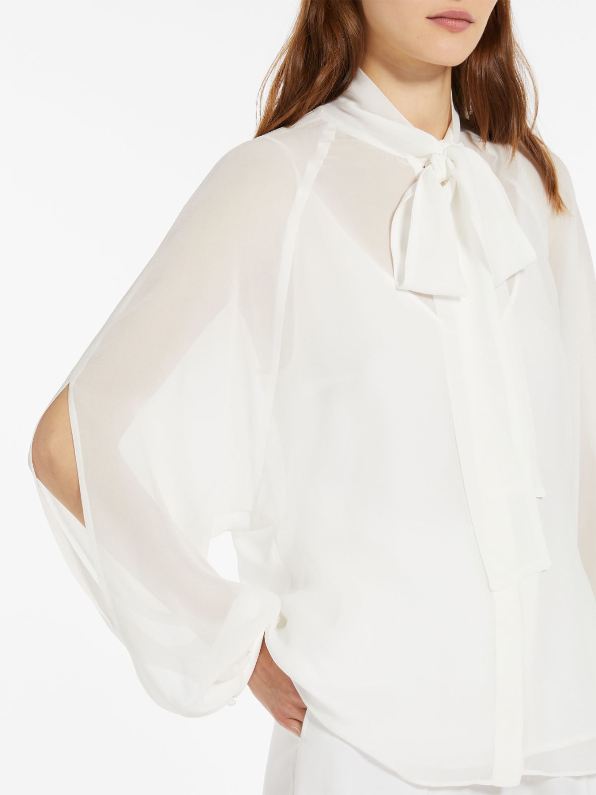Georgette blouse with bow