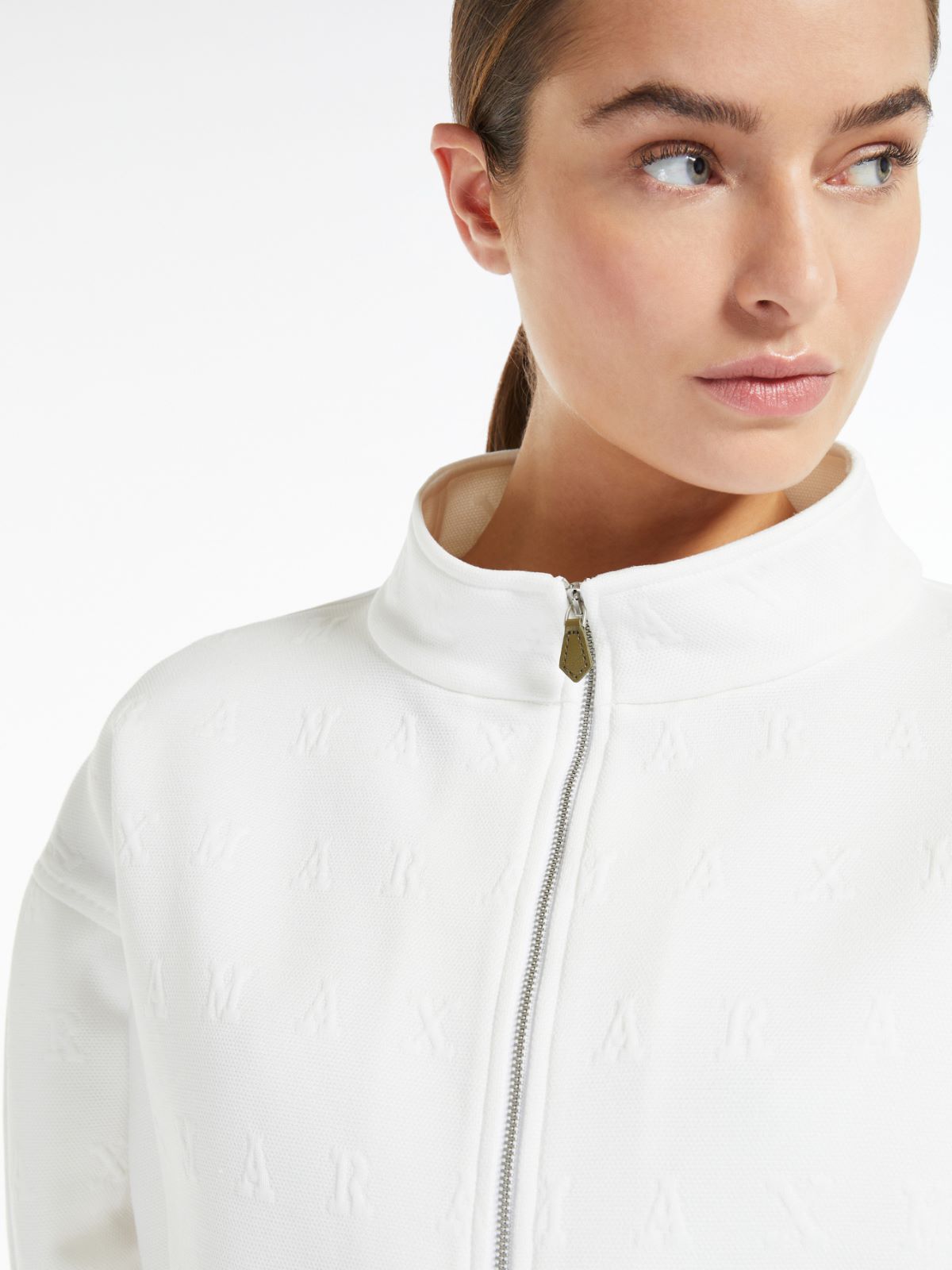 Cropped cotton logo blouse