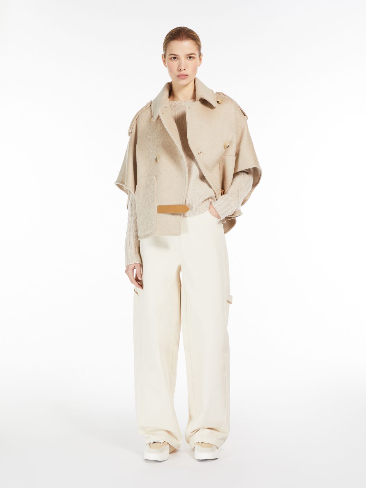 Cashmere trench coat cape