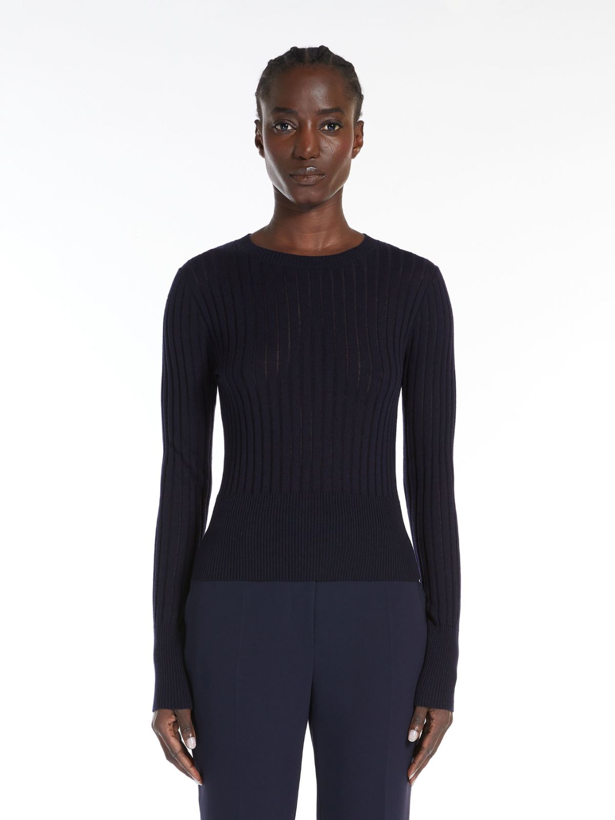 Wool and silk crew neck sweater