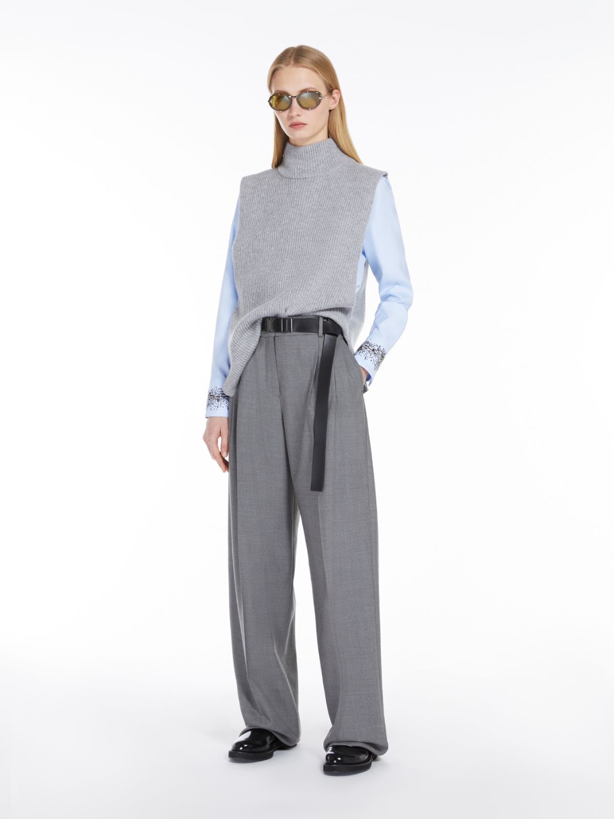 Wool twill trousers