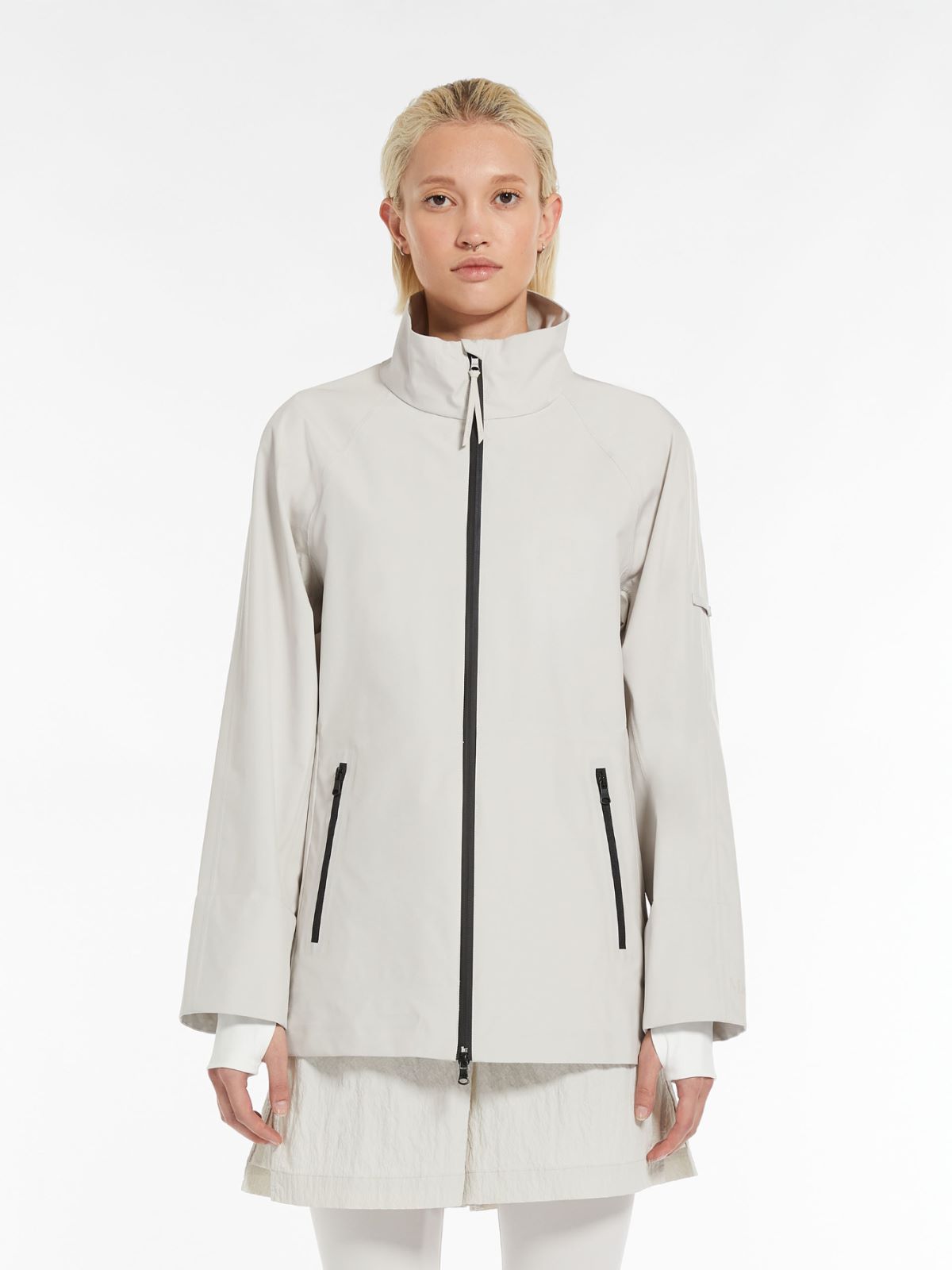 Rubber-coated technical canvas jacket