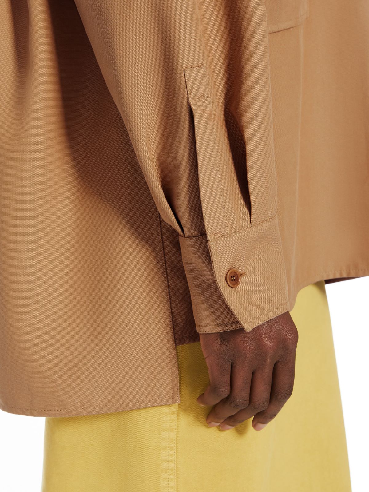 Cotton canvas oversized blouse