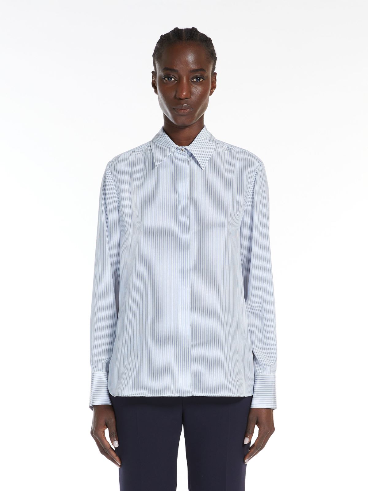 Striped crepe de chine shirt