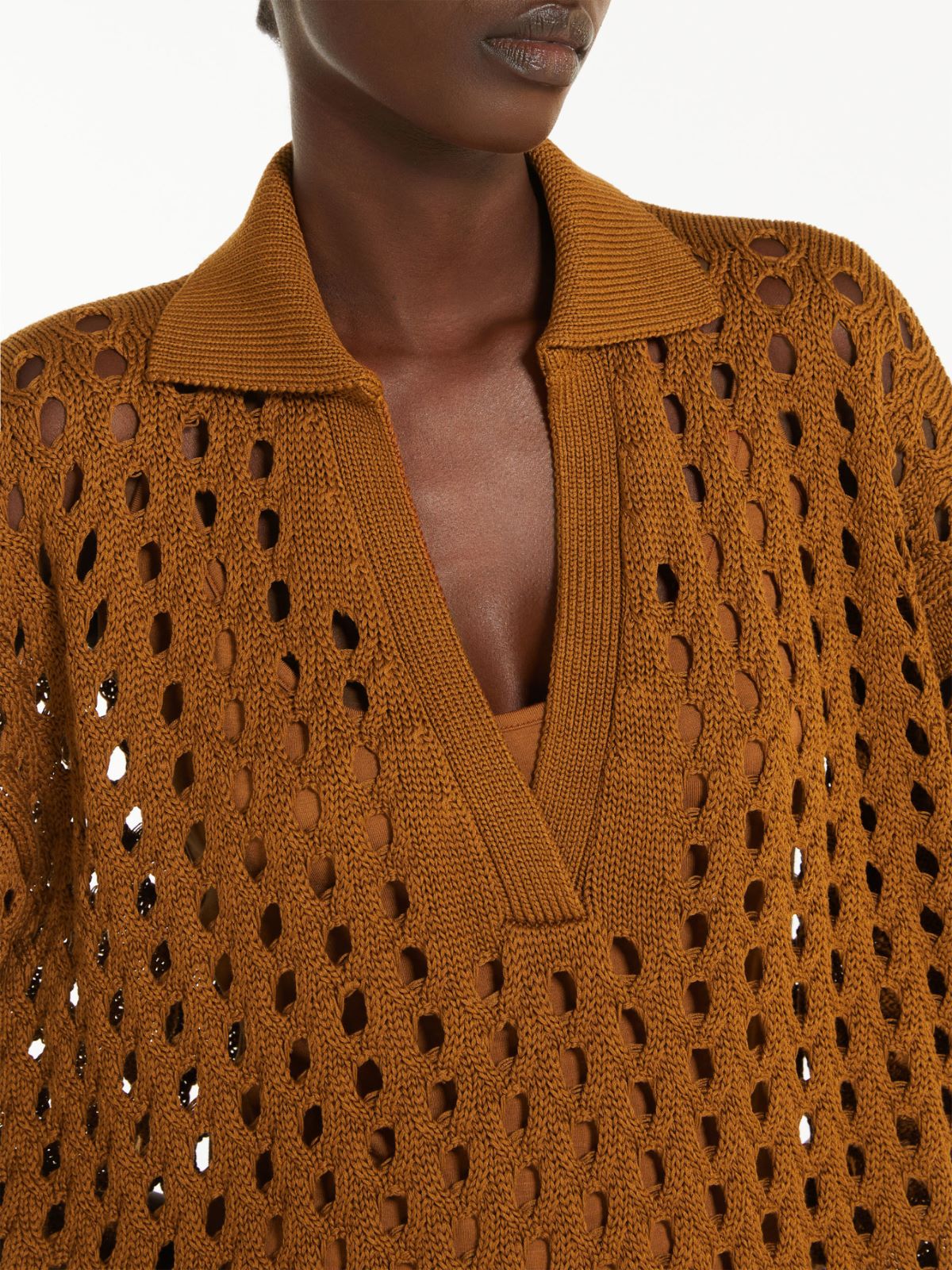 Mesh short dress in cotton