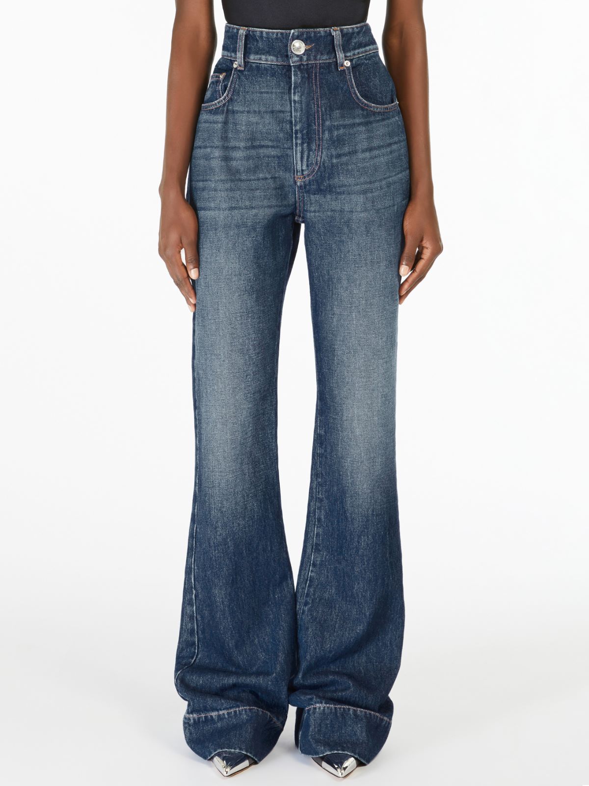 High-waisted 5-pocket trousers