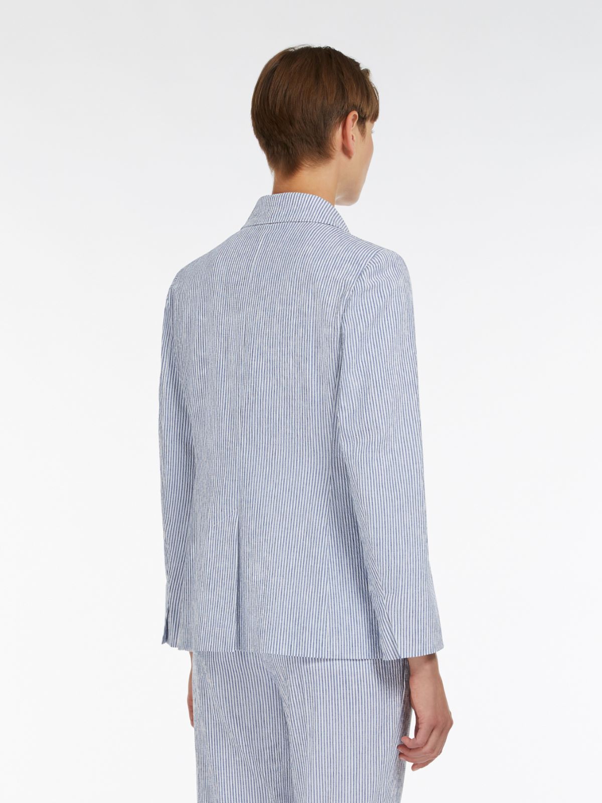 Cotton and linen seersucker blazer