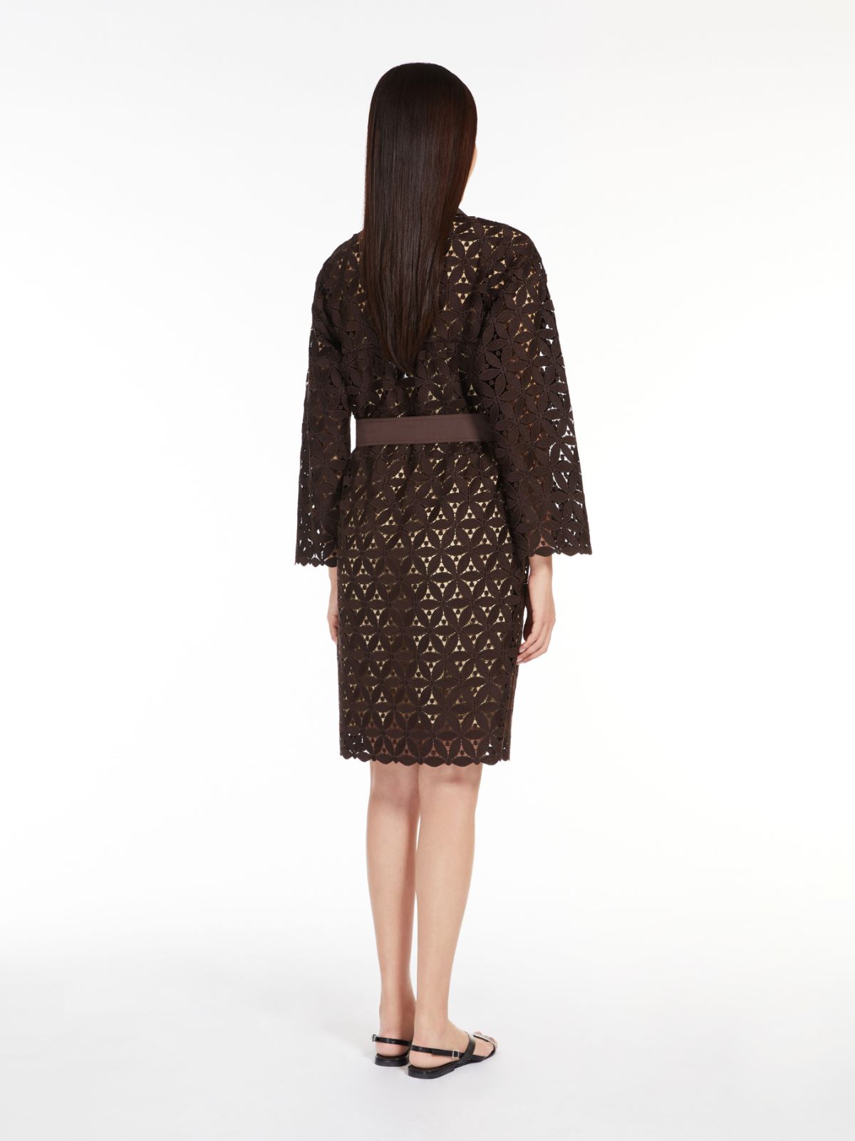 Macramé and poplin dress