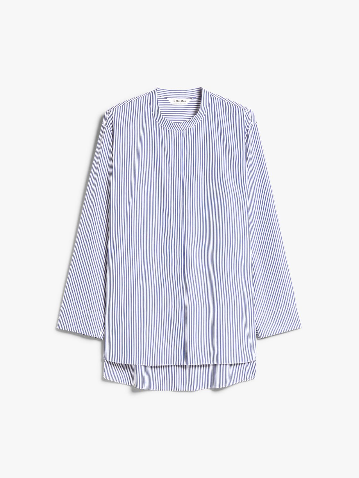 Flared printed poplin shirt