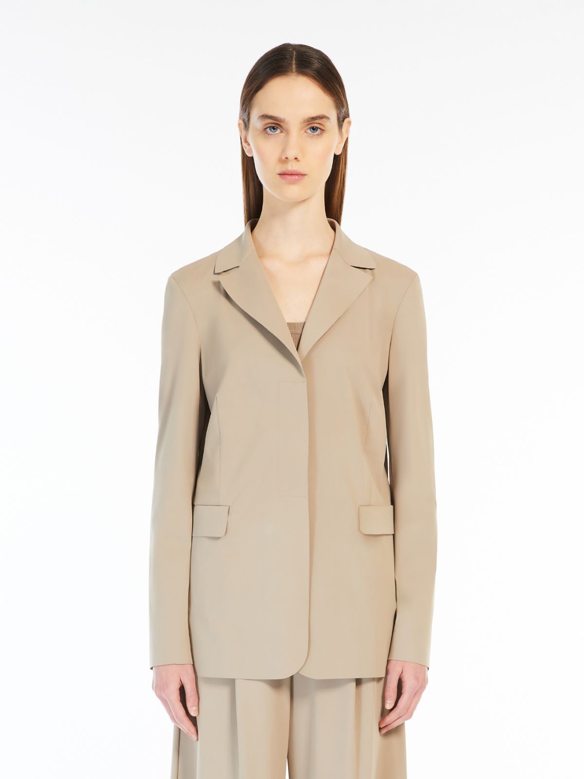 Single-breasted technical jersey blazer