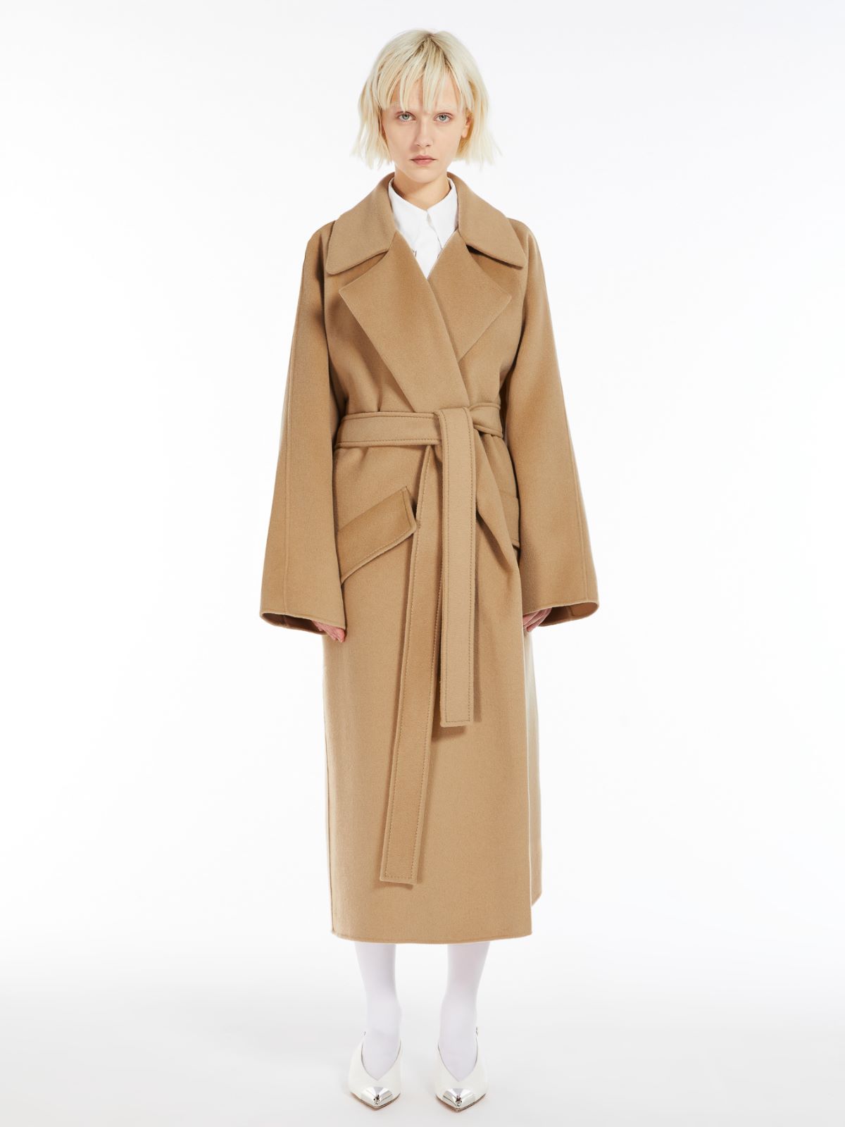 Cashmere-blend robe coat