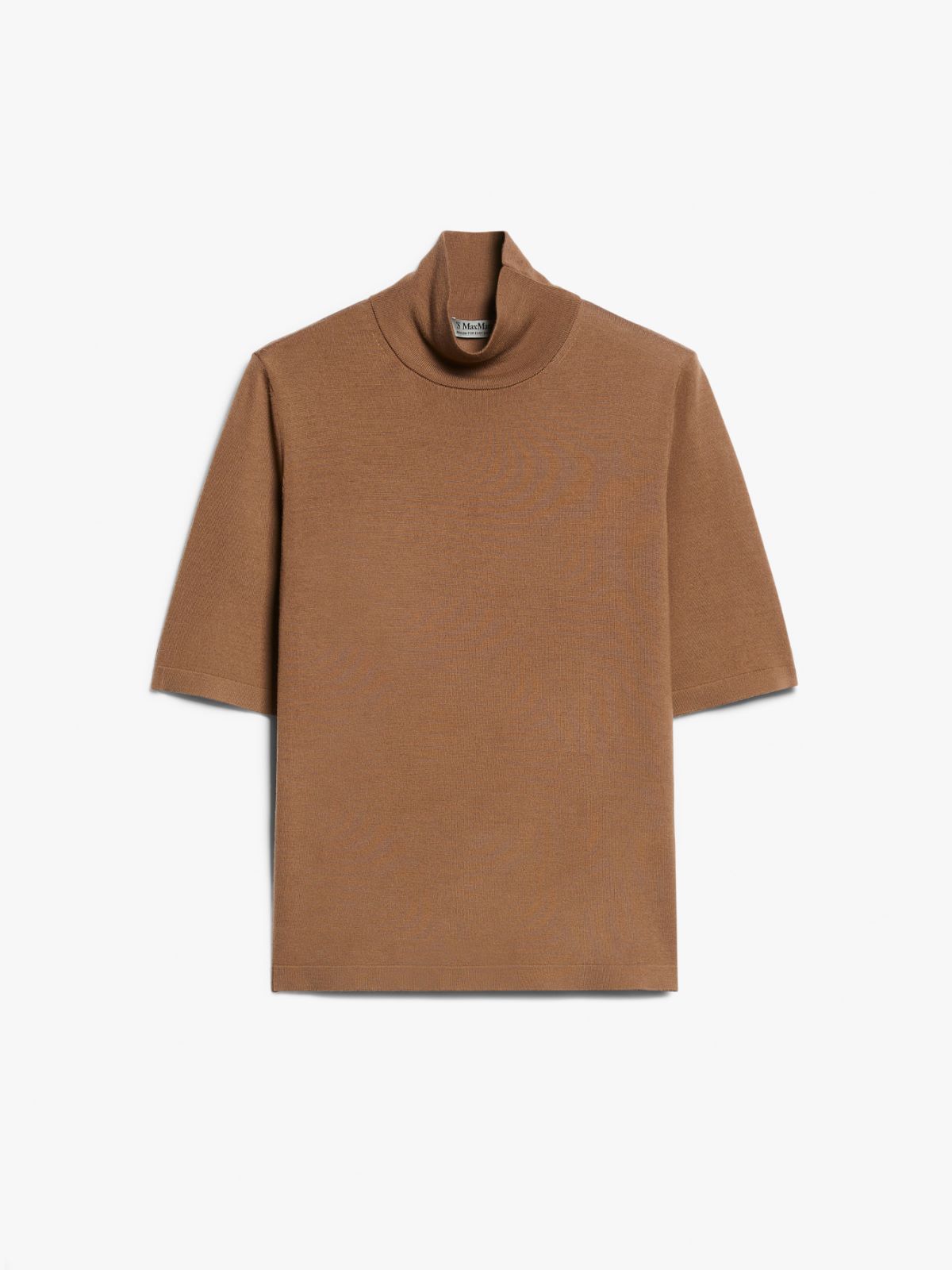 Wool yarn polo-neck sweater