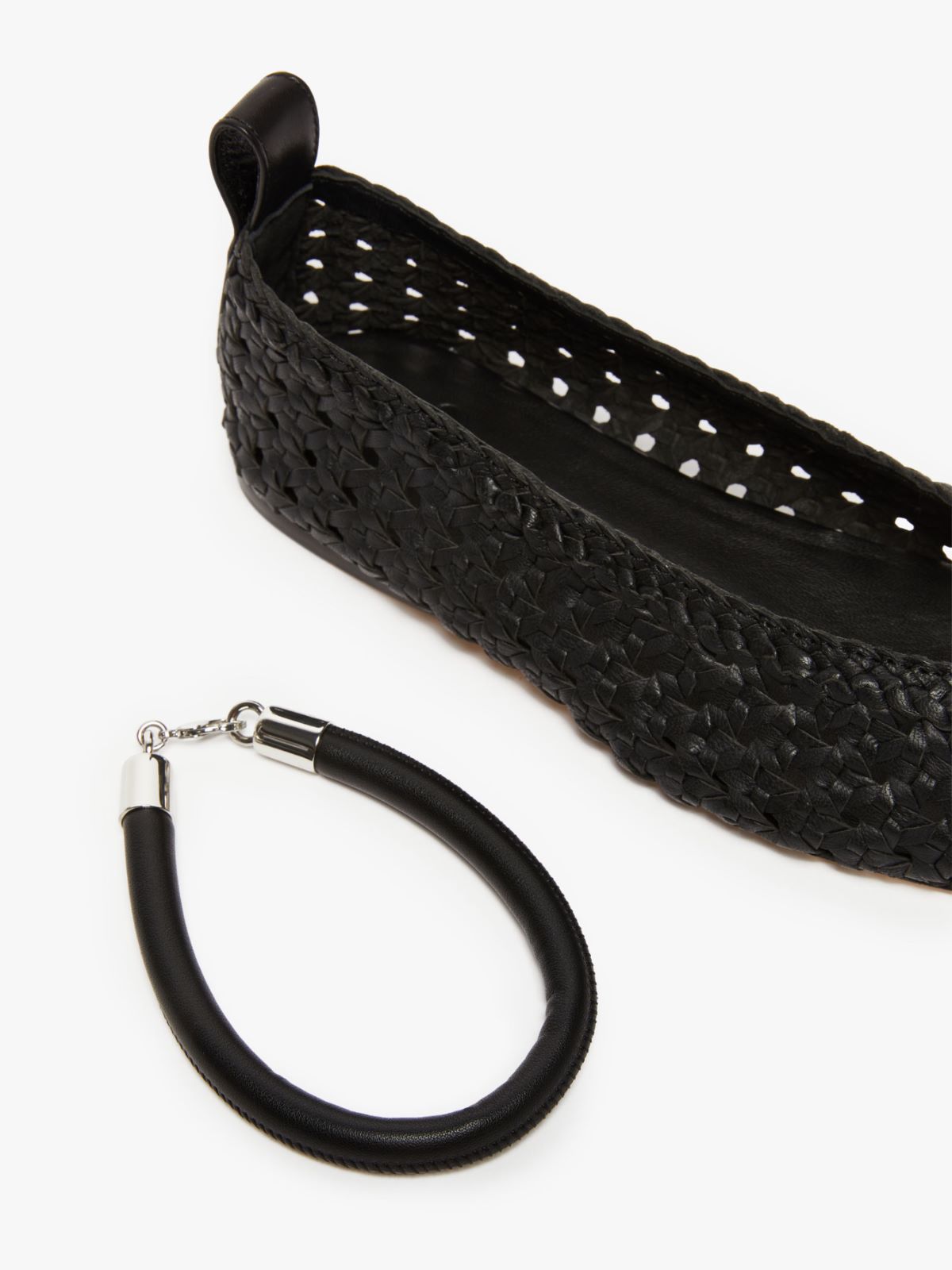 Woven nappa leather ballet flats