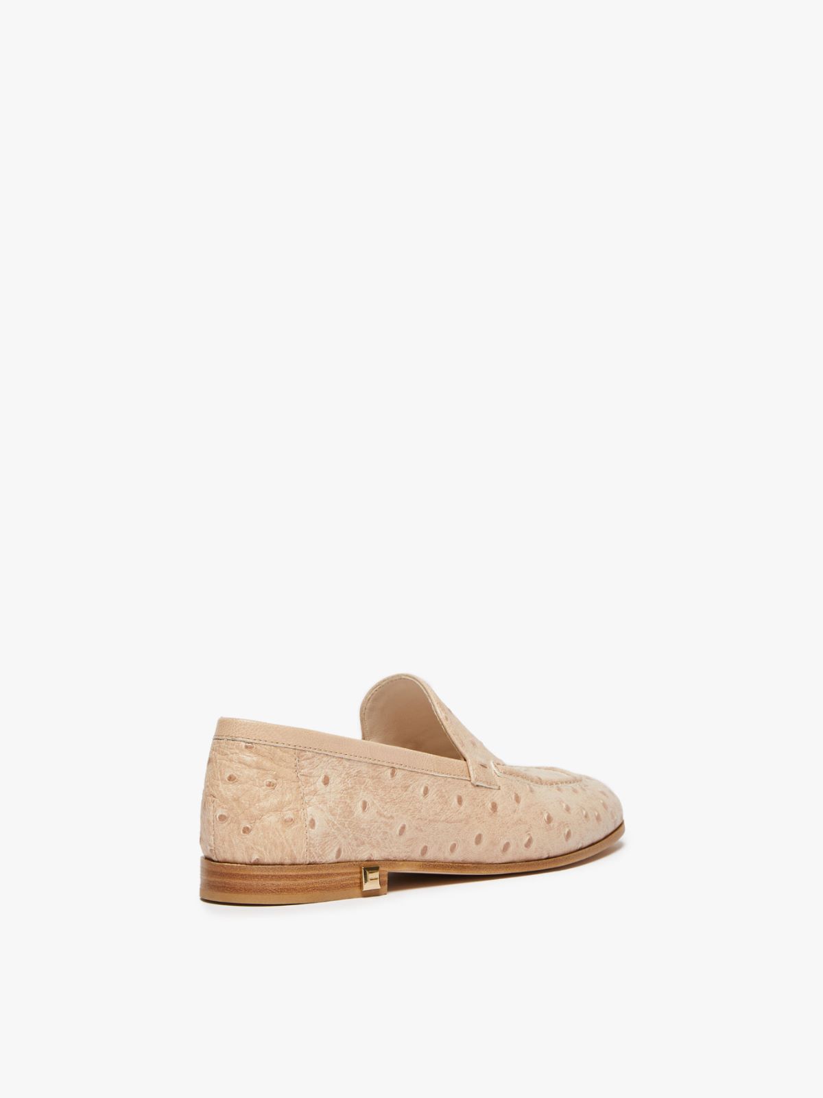 Ostrich-print leather loafers