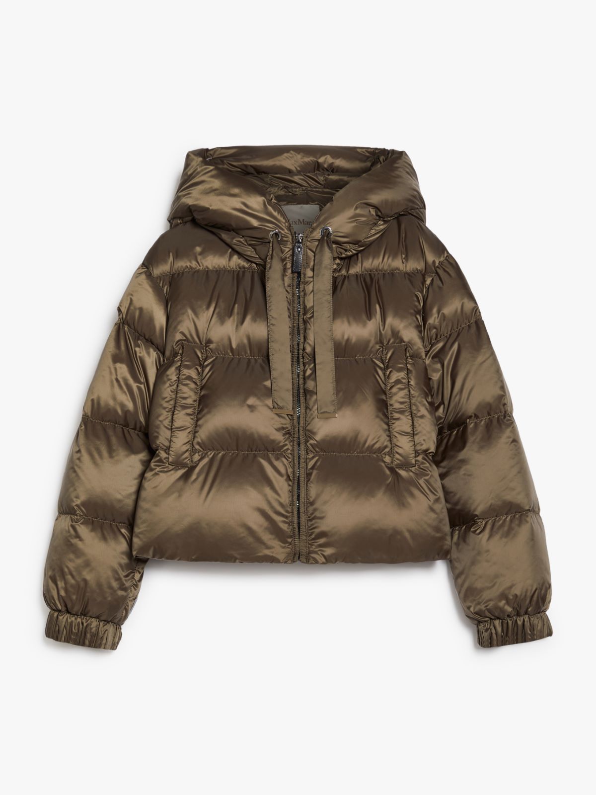 Cropped down jacket in quilted water-repellent fabric