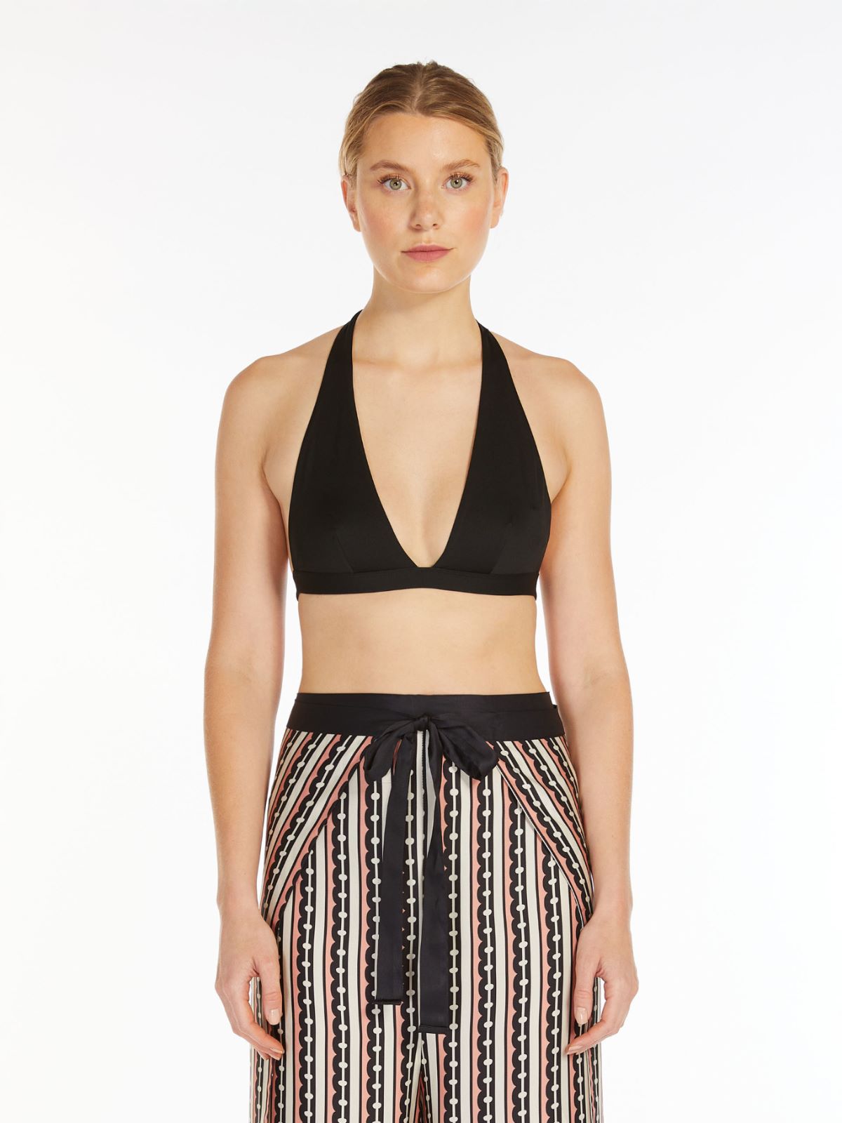 Jersey halter bikini top