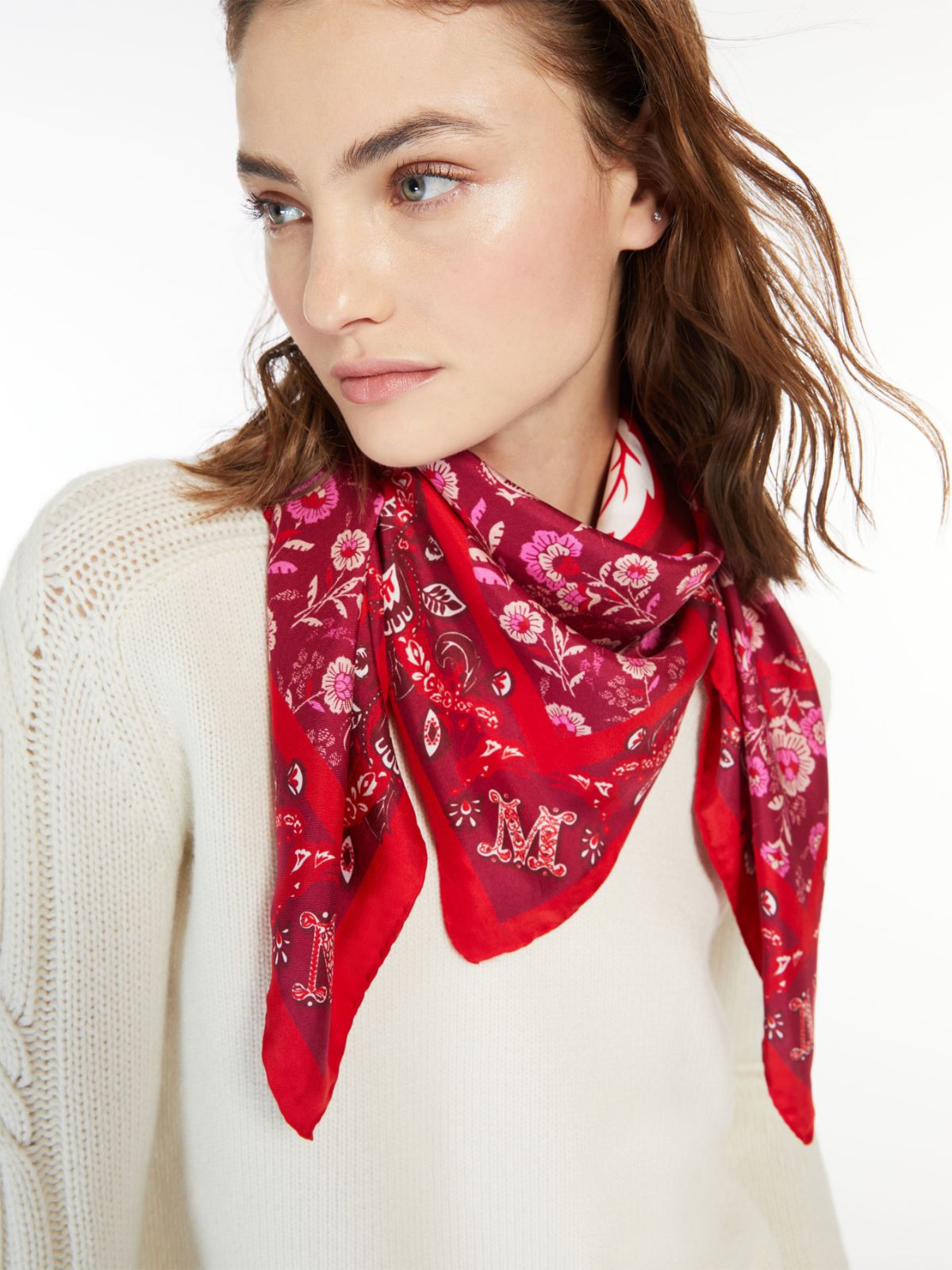 Printed silk scarf