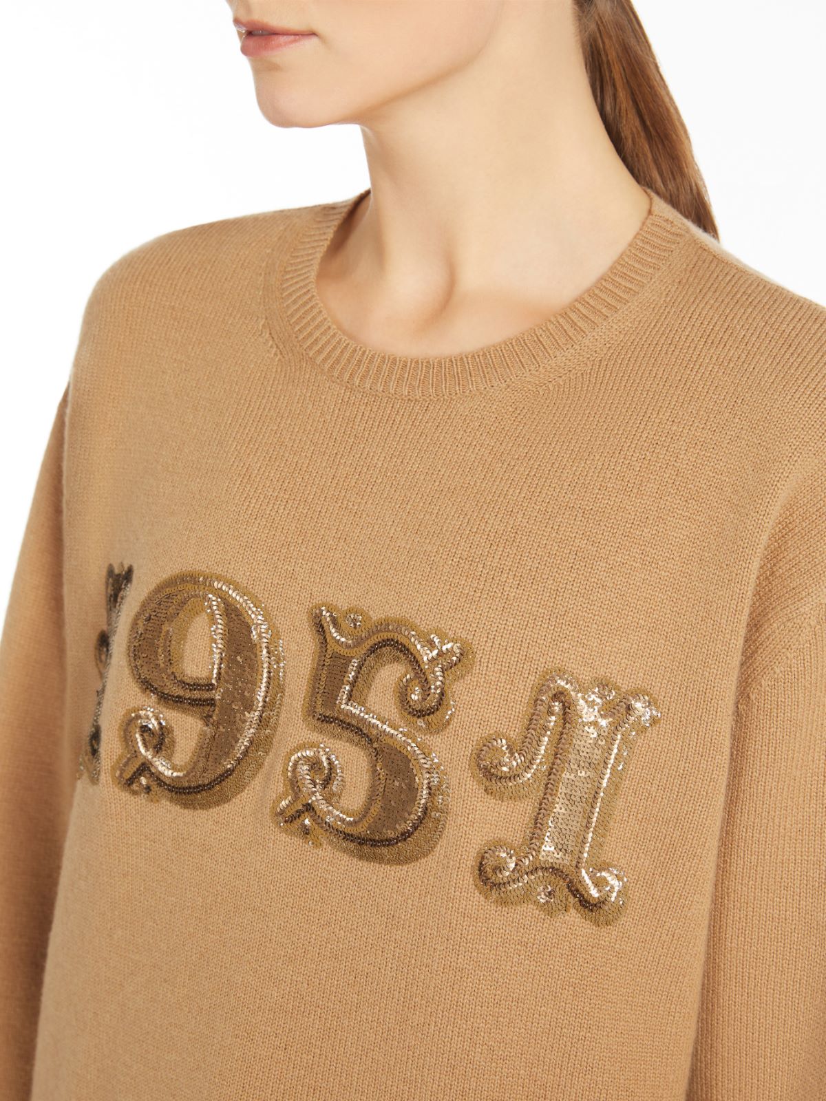 Wool, cashmere and sequin pullover