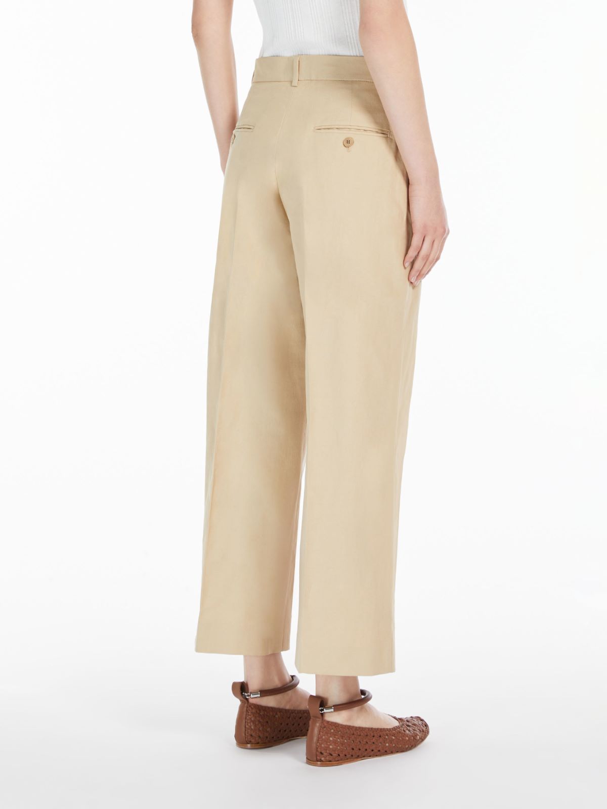 Cotton and linen canvas trousers