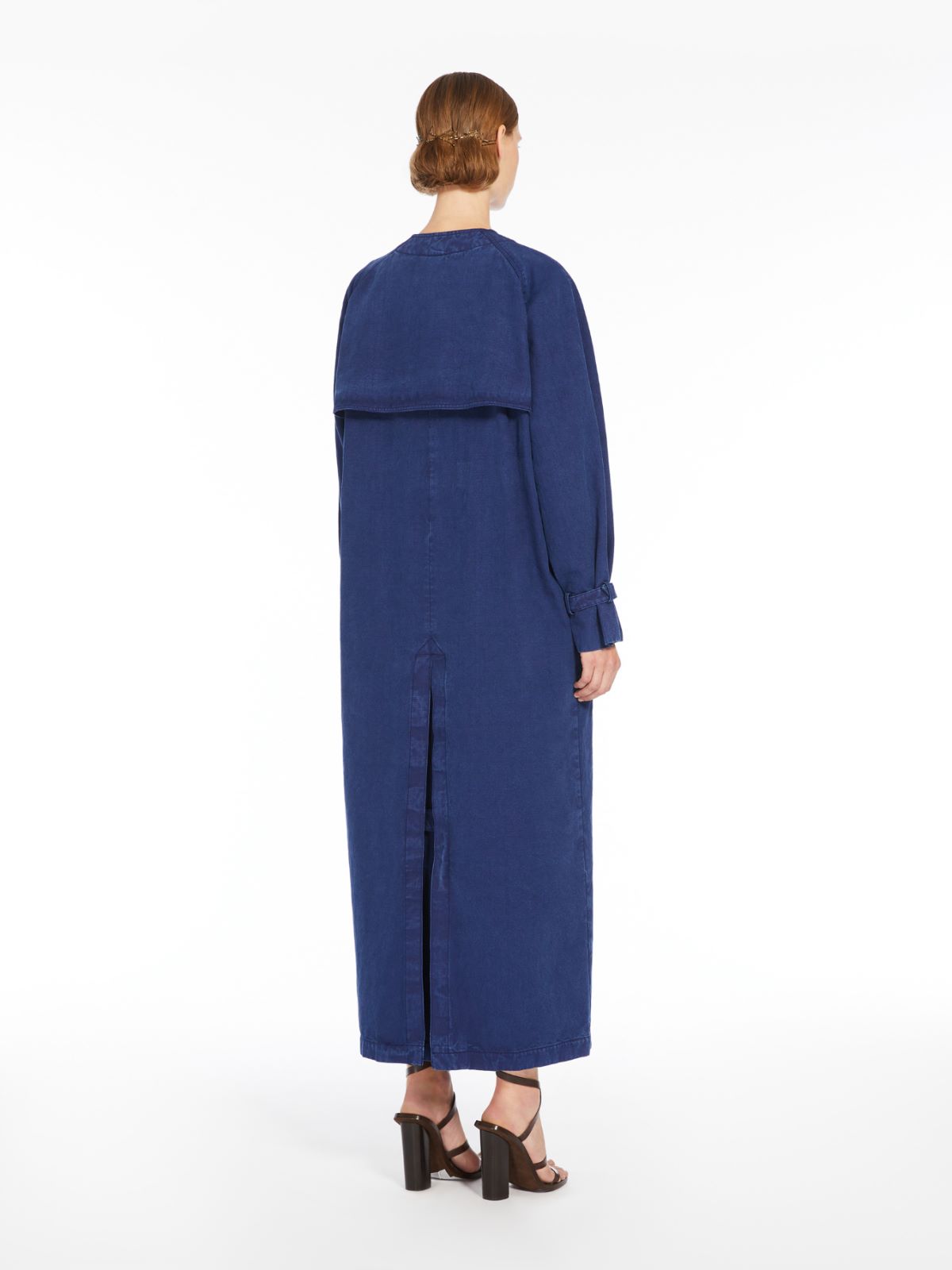 Canvas double-breasted trench coat