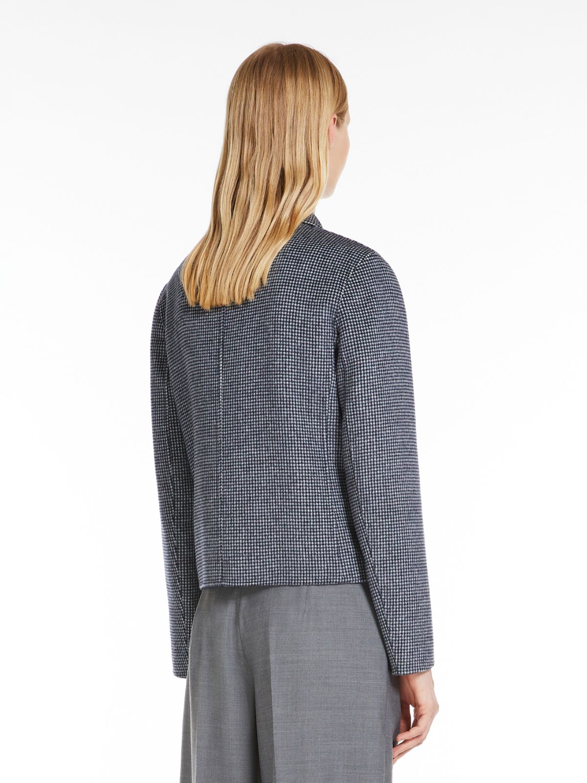 Patterned wool single-breasted jacket