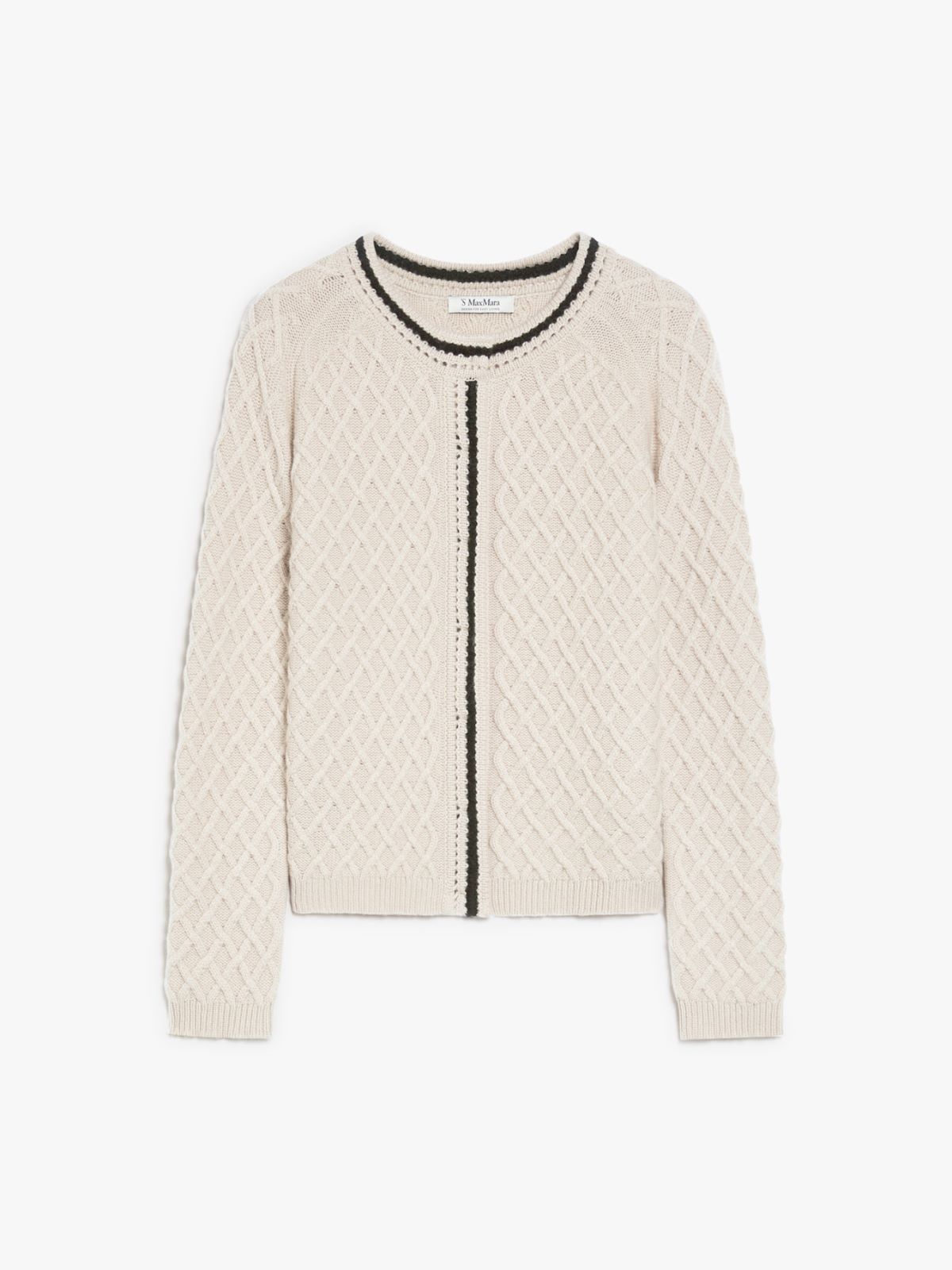 Wool and cashmere diamond-pattern cardigan