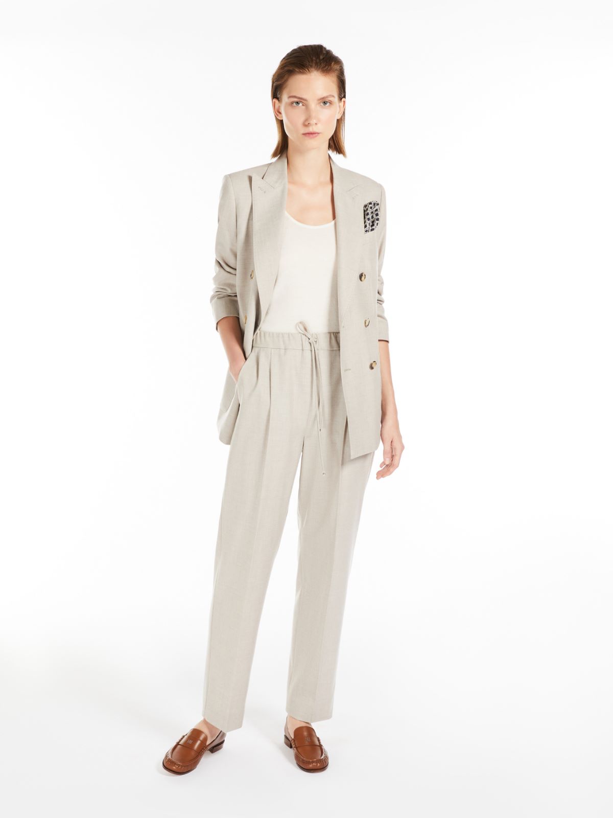 Cashmere foulé trousers