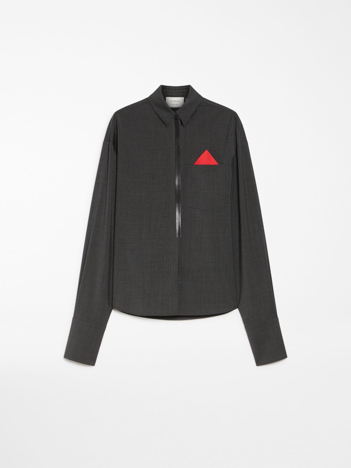 Oversized stretch wool shirt