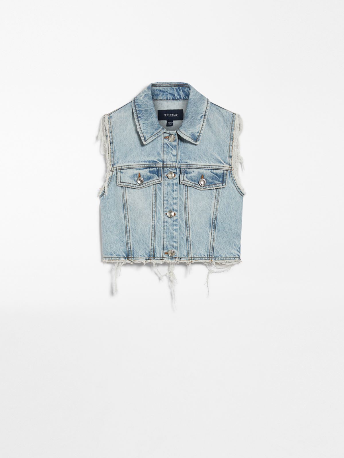 Cropped denim waistcoat