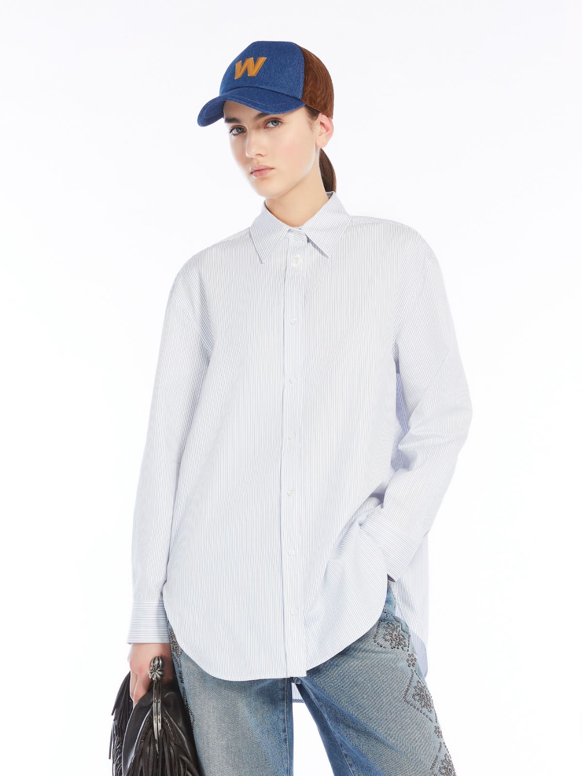 Oversized cotton twill shirt