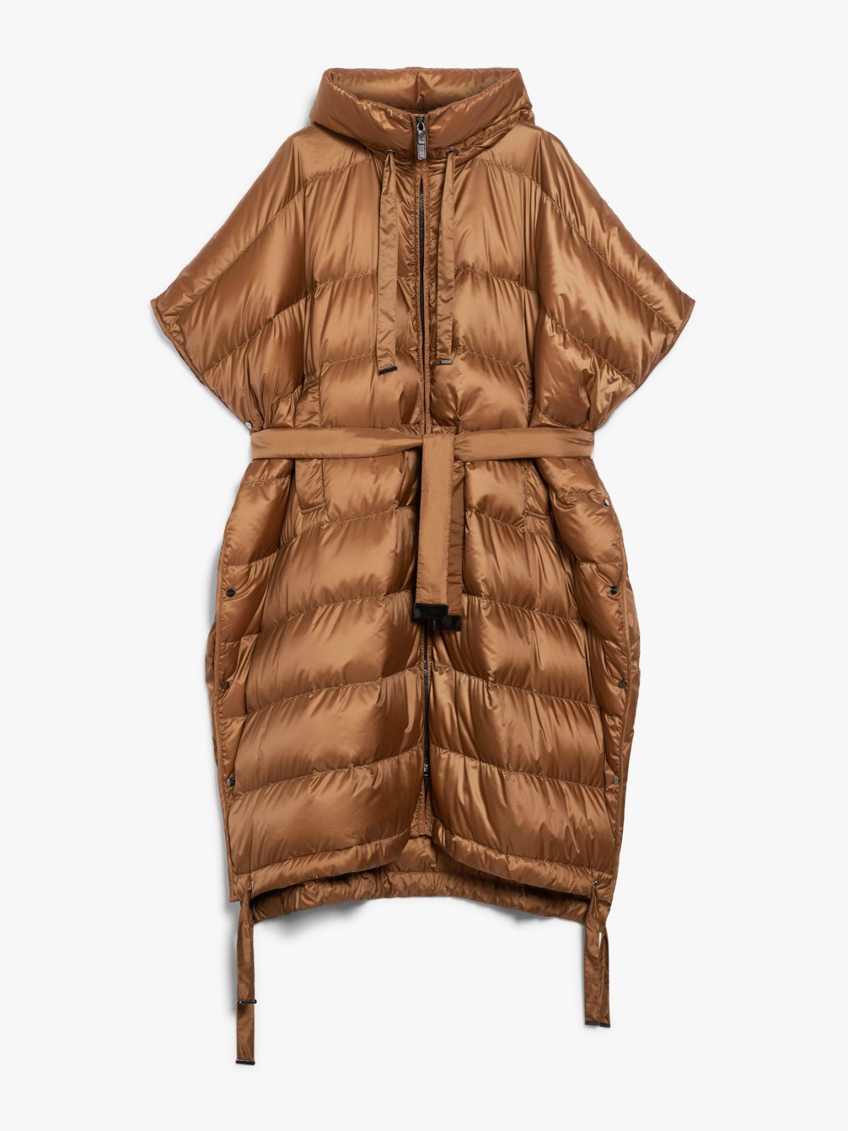 Long cape in water-repellent canvas