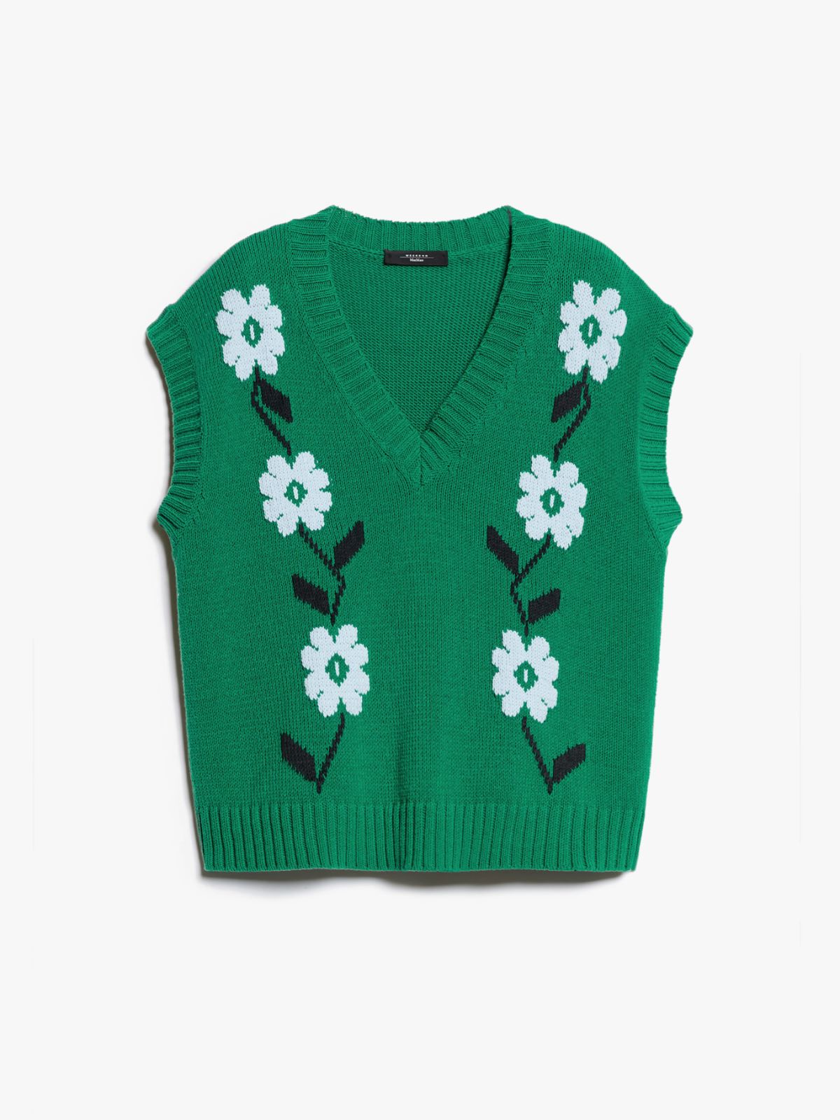 Oversized inlaid cotton gilet