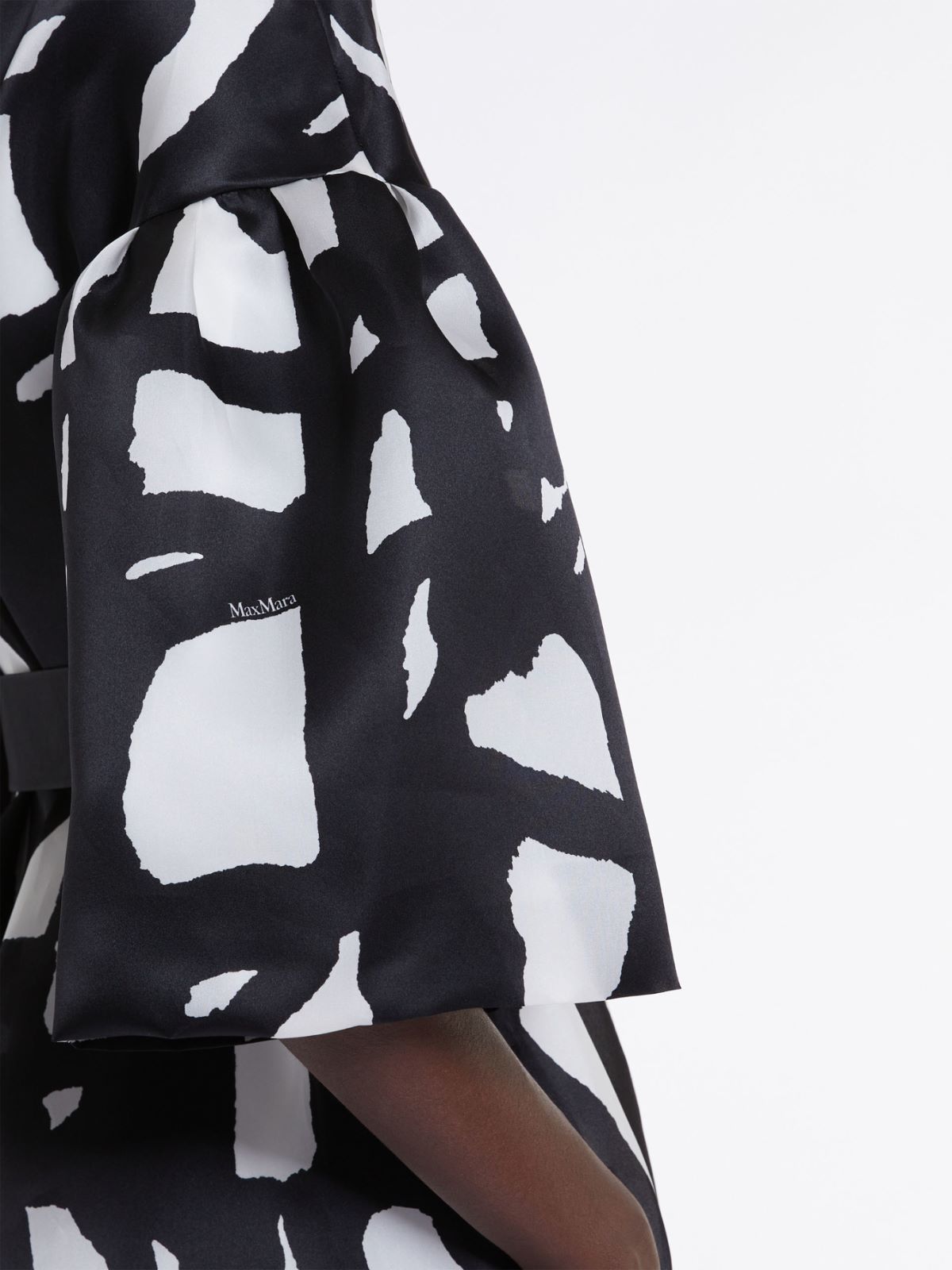 Printed silk organza dress