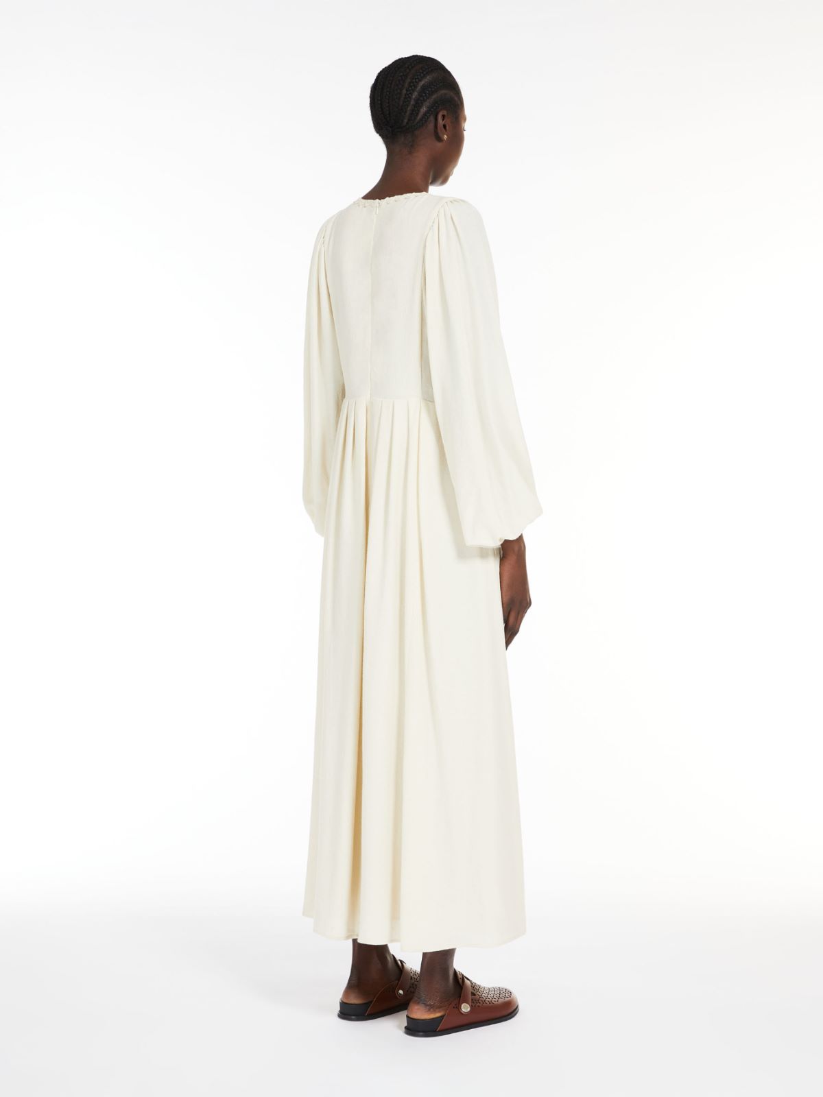 Viscose and wool canvas dress