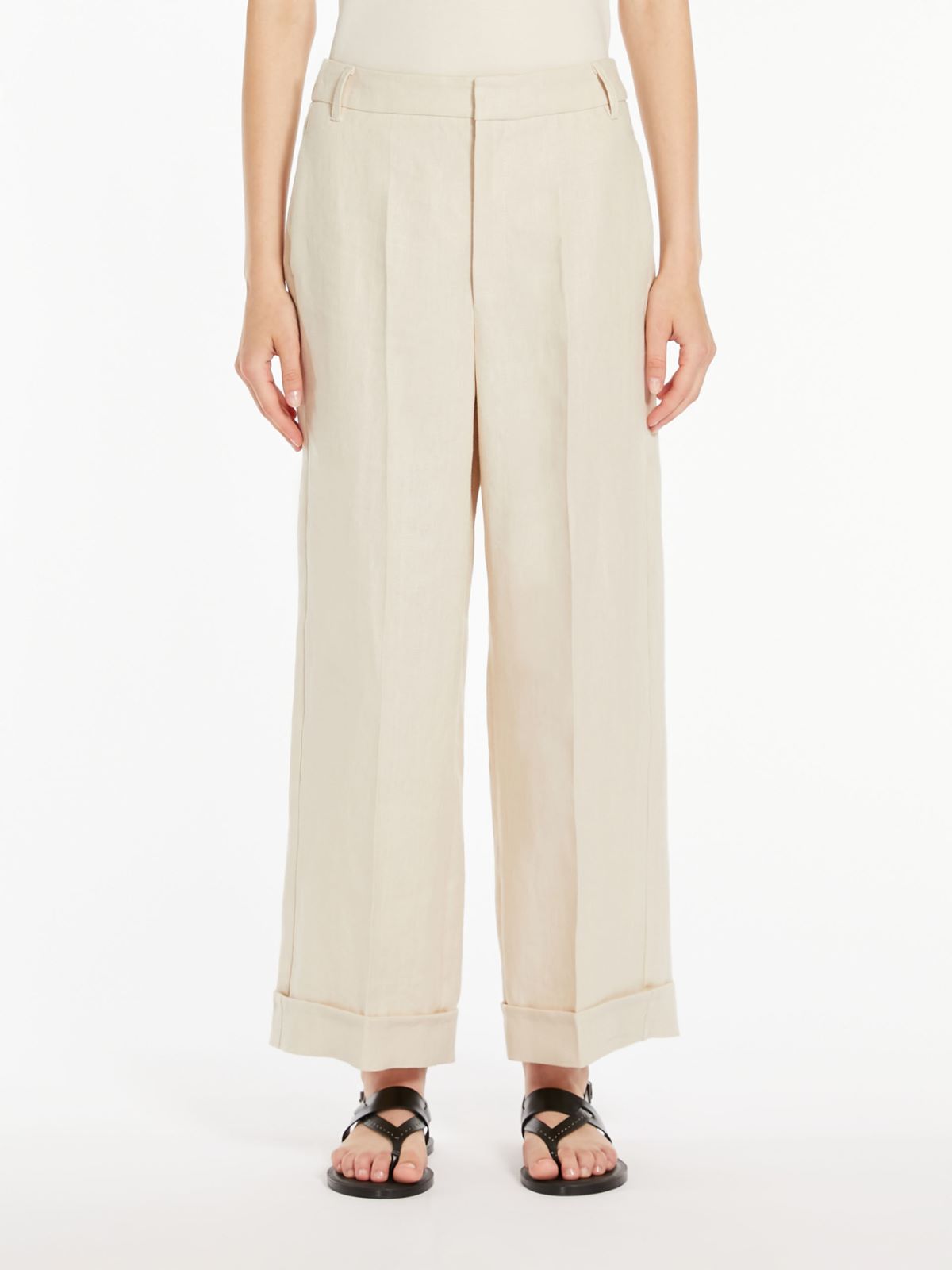 Linen canvas palazzo trousers