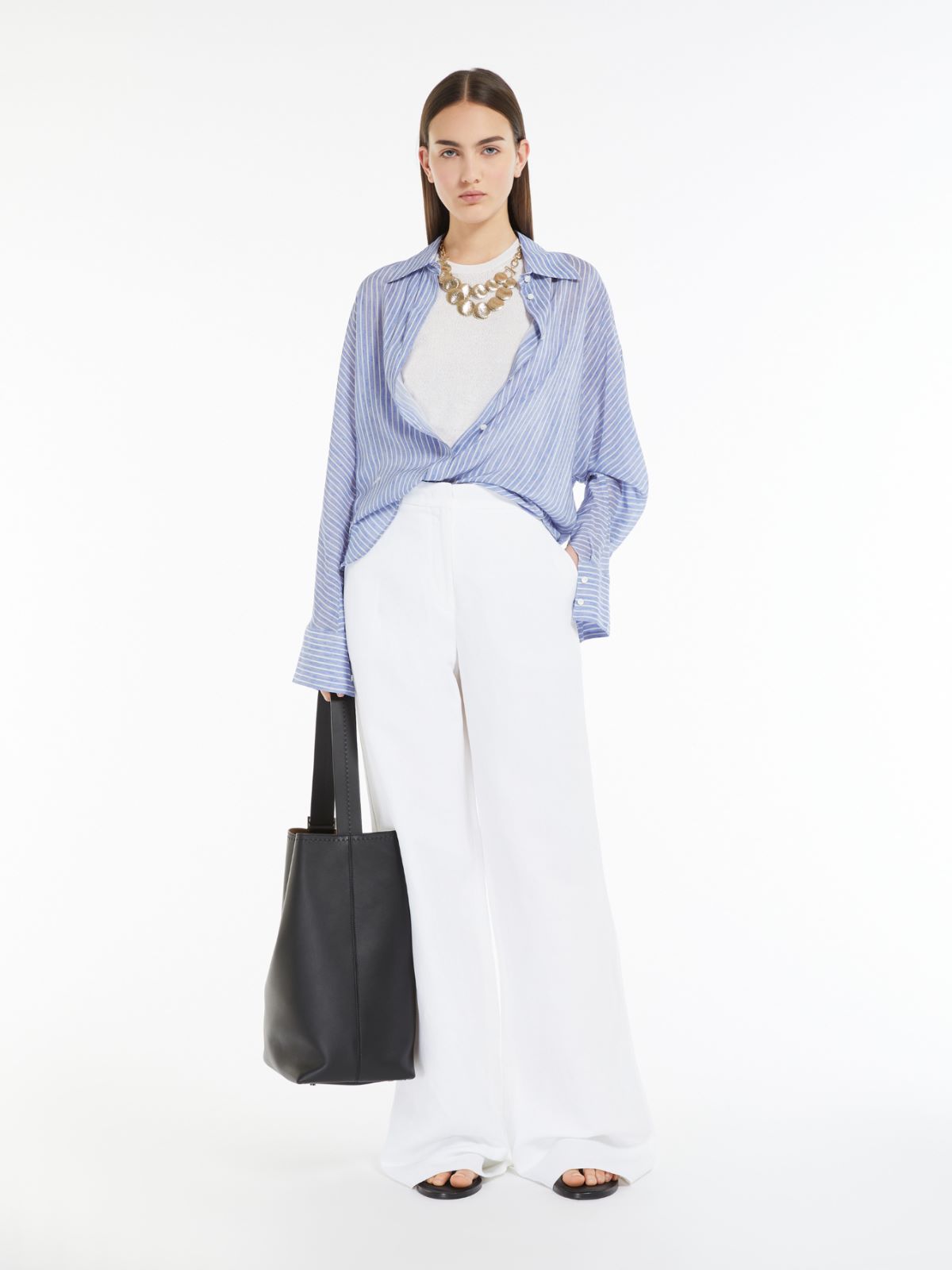 Silk shirt with embroidered logo