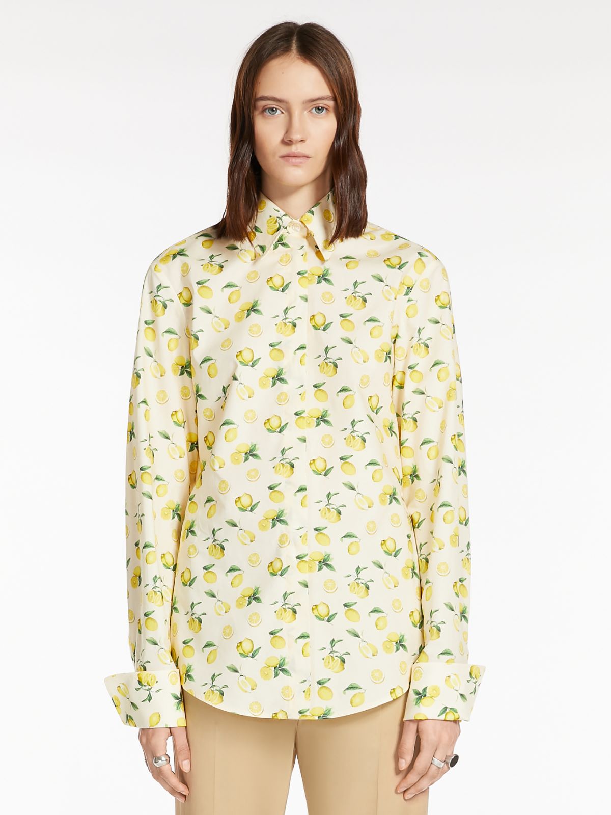 Printed poplin shirt