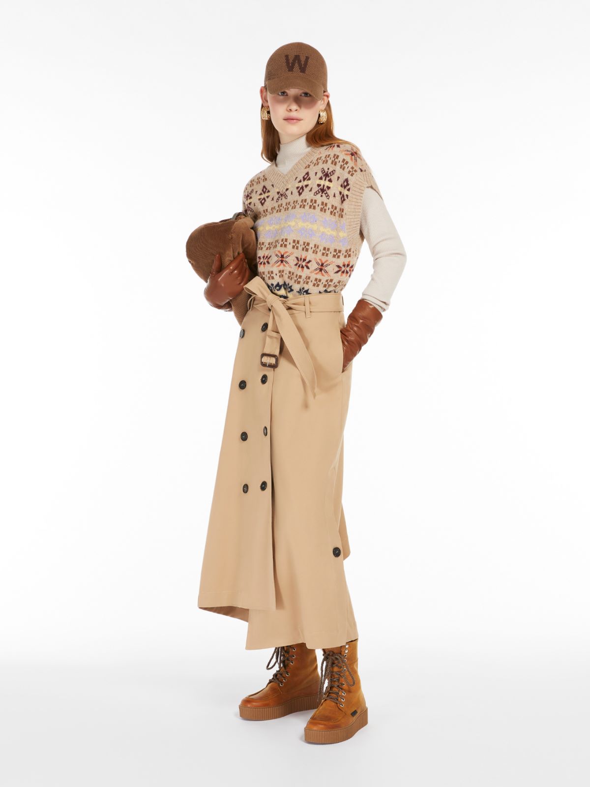 Jacquard alpaca and wool gilet