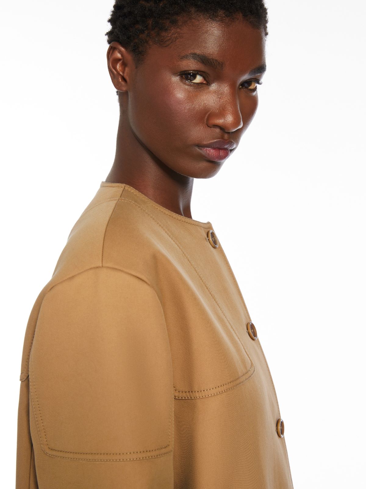 Cotton gabardine oversized jacket