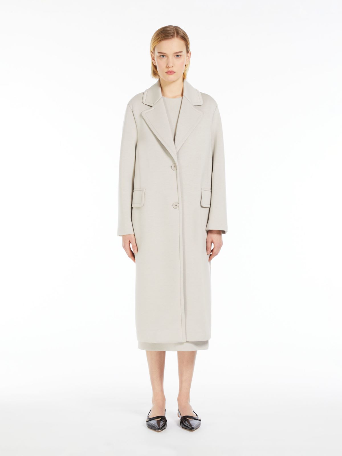 Jersey midi coat