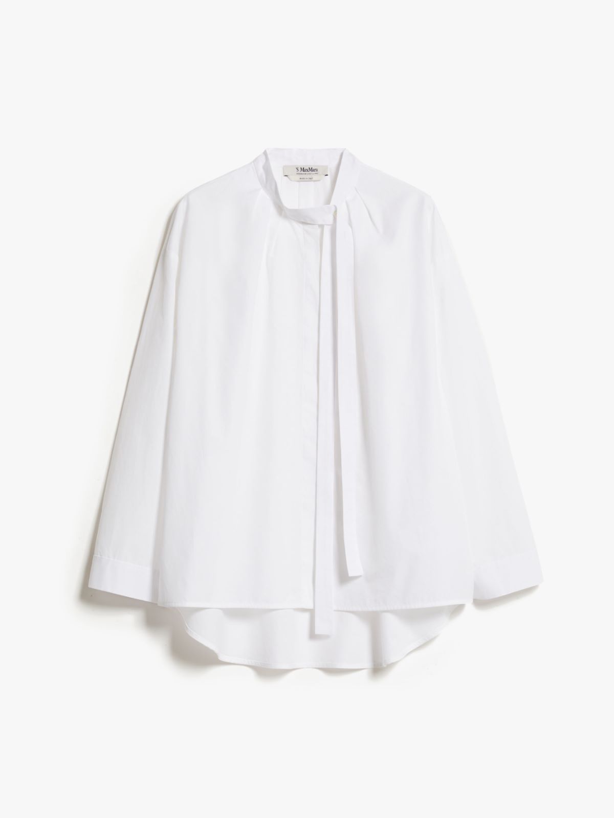 Tie-detail poplin shirt