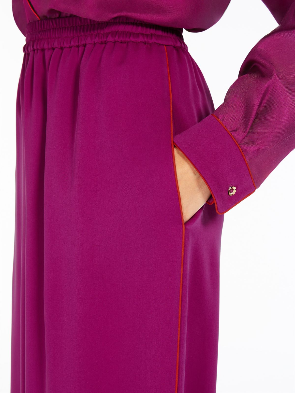 Silk wide-leg trousers